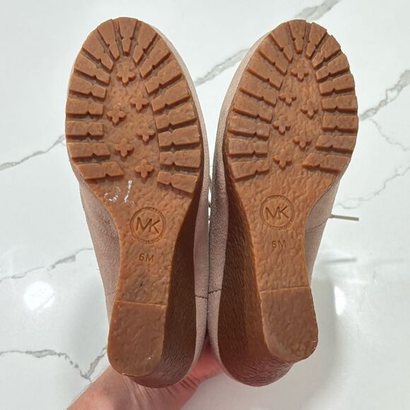 MICHAEL Michael Kors | Rory Boot Chukka Wedge Lace Up Sand Taupe Suede Size 5 - Picture 14 of 15